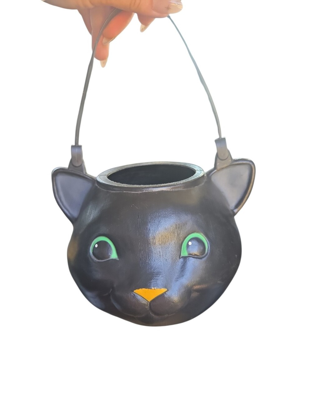 Vintage Hallmark Black Cat Plastic Pail Halloween